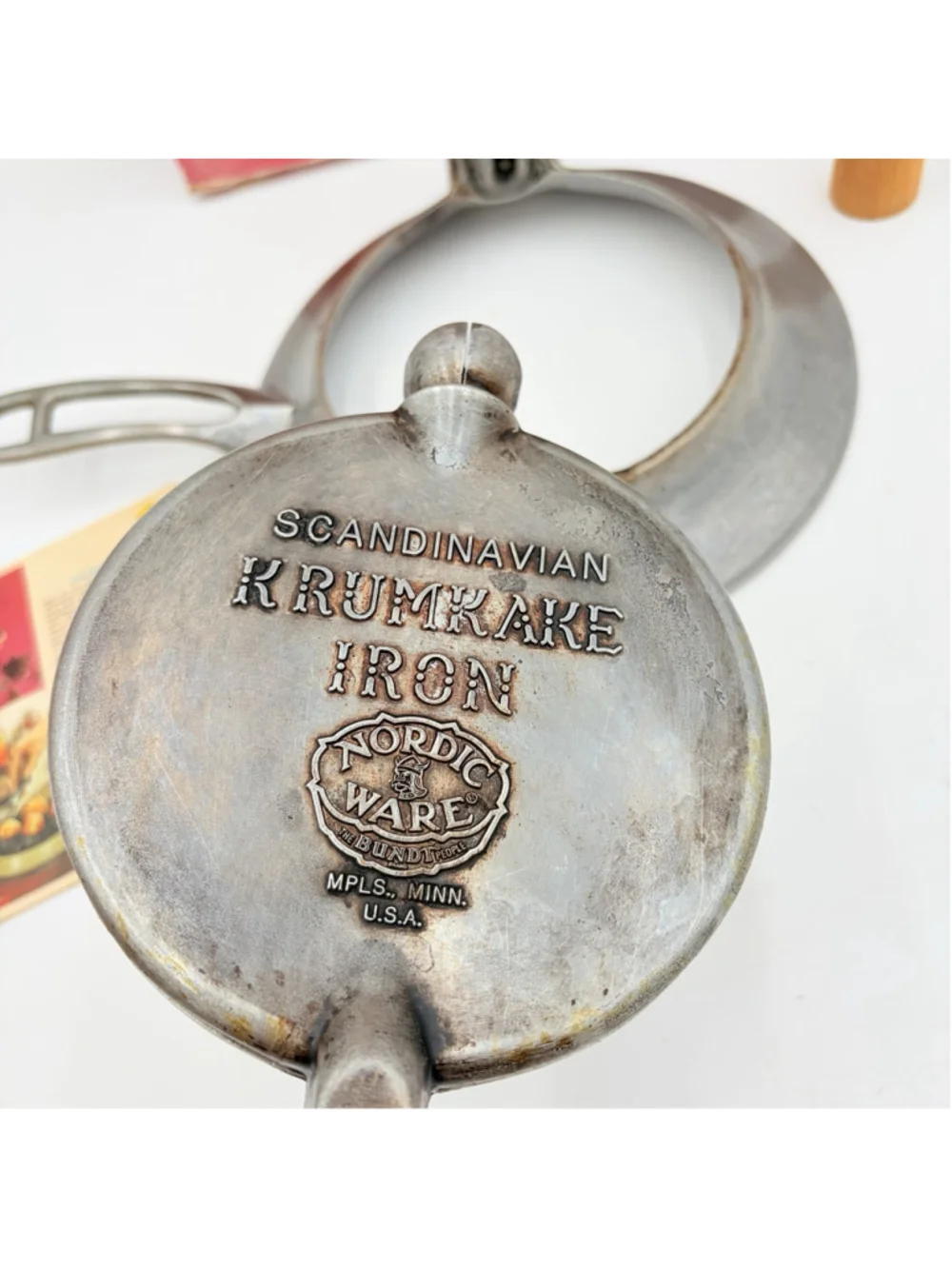 Nordic Ware Krumkake Iron with Rolling Cone Box Recipes Vintage USA